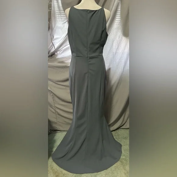 Manydress Elegant Gray Women's Sleeveless Long Dress - Picture 2 of 3